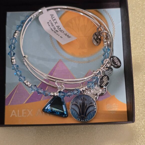 Alex and Ani Blue Lotus Bracelet - Picture 2 of 4
